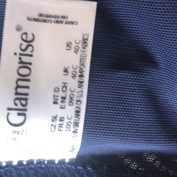 Glamorise Front-Closure T-Back WonderWire Bra Underwire #1246 Blue 40C - Picture 4 of 4